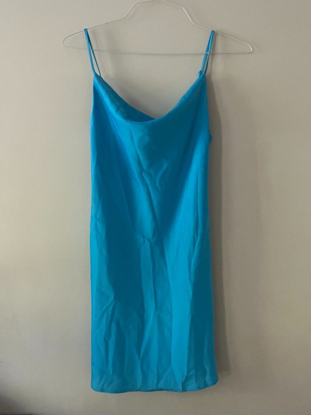 Urban Outfitters Mallory Cowl Slip Dress, Teal Blue Color, Small Size